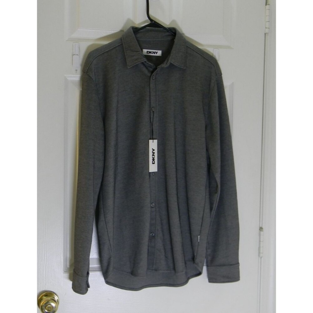 DKNY Men's Grey Gray Button-Up Shirt Career Business Casual NWT